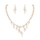 Wholesale Zircon Bridal Leaf Necklace And Earrings Wedding Set Wholesale Zircon Bridal Leaf Necklace And Earrings Wedding Set